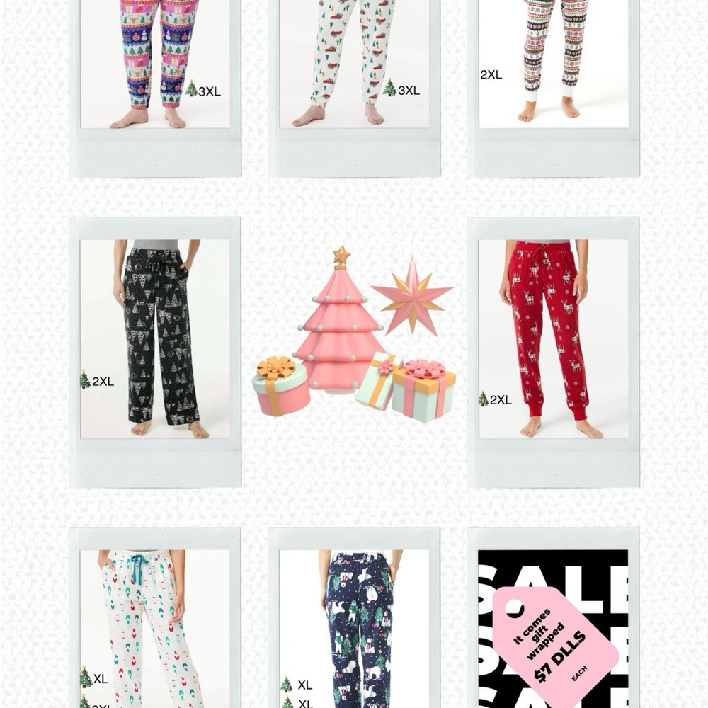 Kids Holiday Pajama Bottoms - Red and White